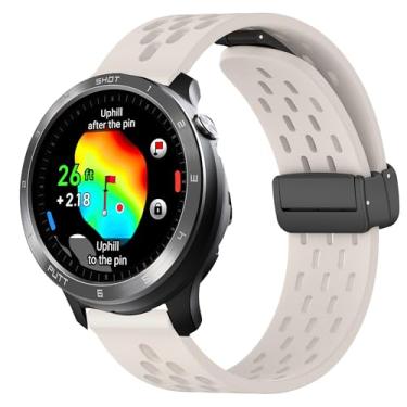 Imagem de Lamshaw Compatível com pulseiras de relógio inteligente Voice Caddie, pulseiras substituíveis de silicone respirável de liberação rápida compatíveis com Voice Caddie T11 PRO, T9 Watch (bege, pulseira