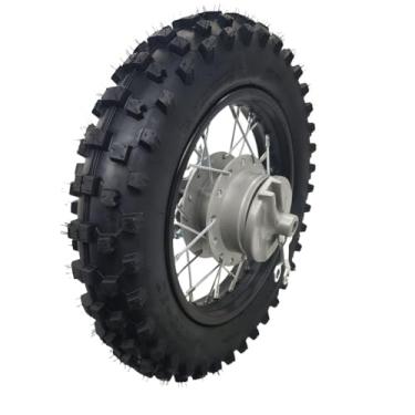Imagem de ZTDZZH Conjunto de pneu de aro de roda traseira de 25.4 cm para Dirt Bike 80/100-10 eixo de 12 mm pneu de aro traseiro serve para bicicleta de sujeira 50cc-125cc TTR SSR CRF Apollo inclui disco de