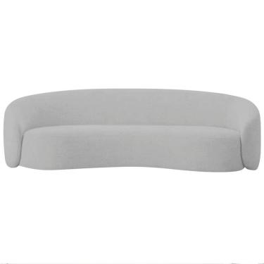 Imagem de Sofá 3 Lugares 180cm Orgânico Luxo Recepção Amore Linho - Amarena Móveis Cor Cinza Claro