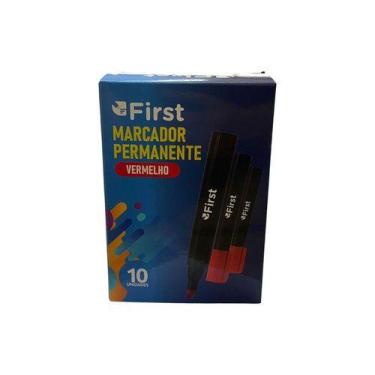 Imagem de Kit 10 Marcador Permanente - Vermelha - FIRST, VERMELHO
