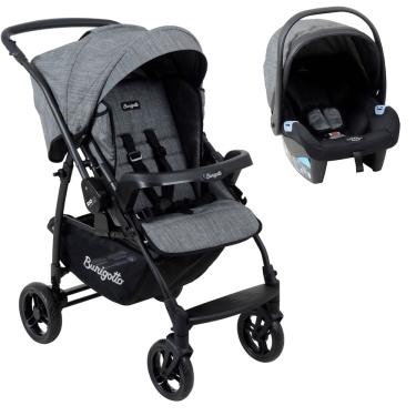 Imagem de Carrinho de Bebê Burigotto Travel System Rio K 22 Mesclado Preto