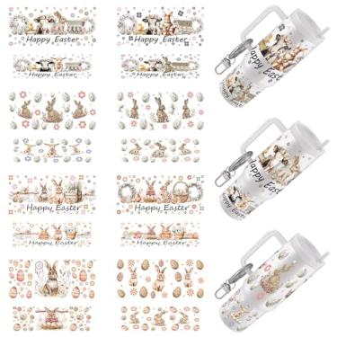 Imagem de DORSBABY Papel de transferência UV DTF - 16 folhas de adesivos de transferência fria de Páscoa para chaveiros de motel. Papel de transferência à prova d'água, adesivos de transferência para esfregar à