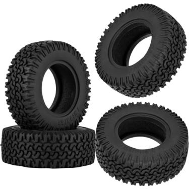 Imagem de BRCatWPark RC 1.55 Soft Rubber Wheel Tires for 1/10 Tamiya AX90069 D90 TF2 CC01 CC02 RC Crawler Car,RC 1.55 in Rubber Wheel Tires,Road Soft Tires