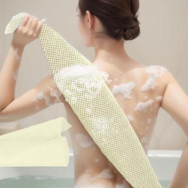 Imagem de 1 esponja de rede africana, esponja de banho, esfoliante corporal de chuveiro, esponja de rede esfoliante africana, esfoliante corporal africano, adequado para uso diário (bege 1)