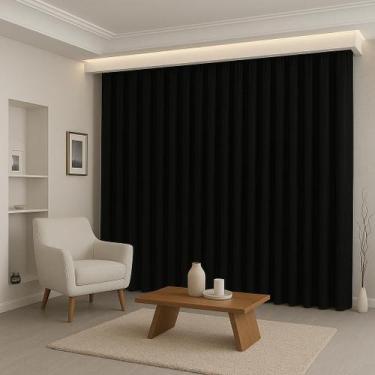 Imagem de Cortina Trilho Suiço Blackout Em Tecido 4 Metros Sob Medida - Stanzann