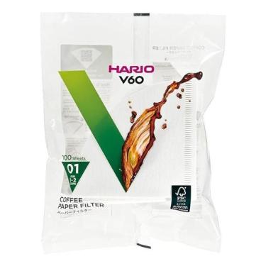 Imagem de Filtro De Café Hario Branco V60 01 Pacote Com 100 Unidades