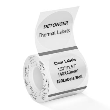 Imagem de DETONGER Etiquetas térmicas redondas circulares autoadesivas papel adesivo para impressoras de etiquetas térmicas de 5 cm, ideal para etiqueta doméstica/escritório/pequenas empresas/vale-presente - 40