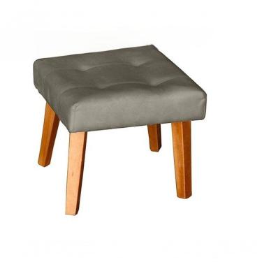 Imagem de Puff Banqueta Decorativa Glamour Dubai Com Pés Quadrado Capuccino