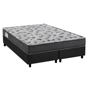 Imagem de Cama Box Queen: Colchão Anatômico Ortobom D33/ep Iso 100 Ultra Firme + Base Crc Suede Gray(158x198)