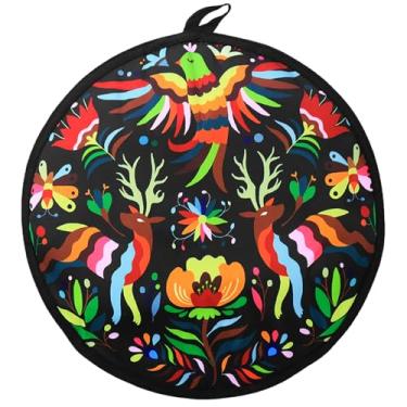 Imagem de AUVCAS Bolsa para aquecedor de tortilha de 30,5 cm com isolamento térmico e micro-ondas, suporte para tortilha mantém quente para pão de pizza e tacos de farinha de milho por até uma hora, preto