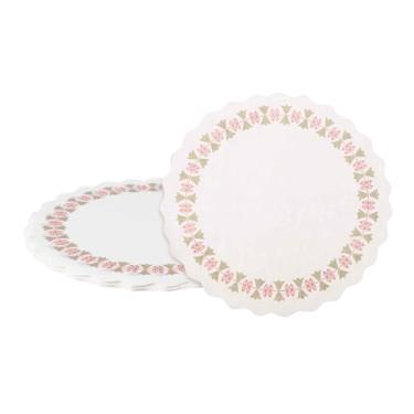 Imagem de HARFINGTON 200 peças de guardanapos de papel redondos de 21,5 cm para bolo sobremesa artesanato festa casamento aniversário decoração de mesa, branco
