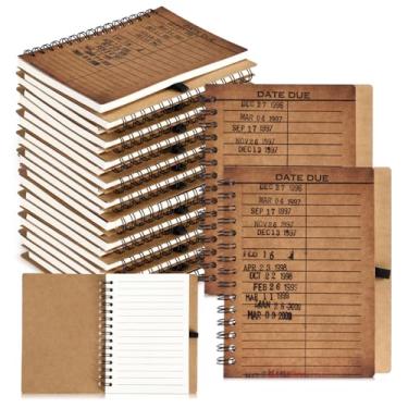 Imagem de Resurhang 25 peças presentes para amantes de livros em massa biblioteca espiral data de vencimento caderno amantes de livros forrado diário de leitura de papel A6 presente de clube de livro de Natal