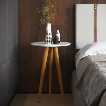 Imagem de Mesa Lateral 4601 Pés Palito Sala Branco