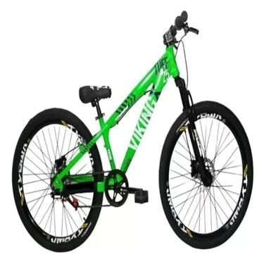 Imagem de Vikingx Tuff 25/30 Verde Neon Whelling Single Freio Hidraulico Vmaxx Liso Com Suspenão Mecanica