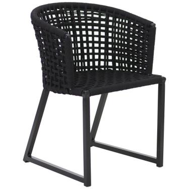 Imagem de Cadeira Corda Náutica Bali Alumínio Trama Original Preto