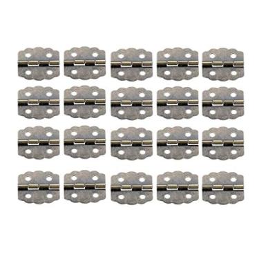 Imagem de 20 pcs 23 * 23mm decorativo metal dobradiça de porta dobradiça 4 furos antigos dobradiça para caixa de madeira vintage com parafusos YYDFPIIA