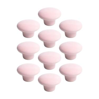 Imagem de 10 Puxador Porcelana em Cerâmica Gaveta Armário Móveis 38mm (Rosa Claro - MPPON103)