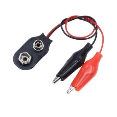 Imagem de Conector 9V Clipe de alimentação DC Jack macho fêmea clipe jacaré adaptador cabo suporte de fio (I clipe jacaré, 10 peças)