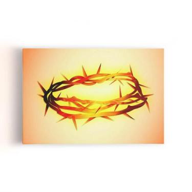 Imagem de Quadro Coroa De Espinhos Jesus Cristianismo Canvas 60X40Cm - Plimshop