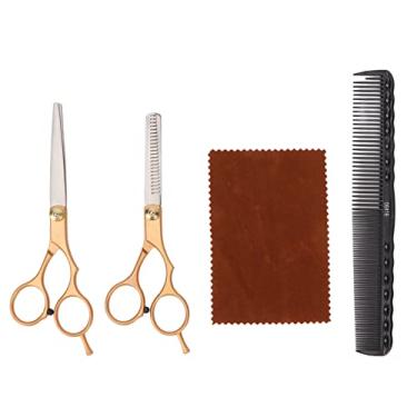 Imagem de Tesoura De Cabelo Sluffs Para Desbaste, Tesoura Para Corte De Cabelo, Conjunto De Tesoura Para Corte De Cabelo, Lâminas Incisivas Cabo Ergonômico Com Flanela Pente Para Casa Ao Ar Livre