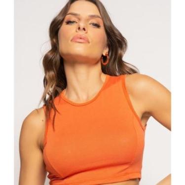 Imagem de Cropped Salvatore Fashion Regata Recorte Malha Feminino-Feminino