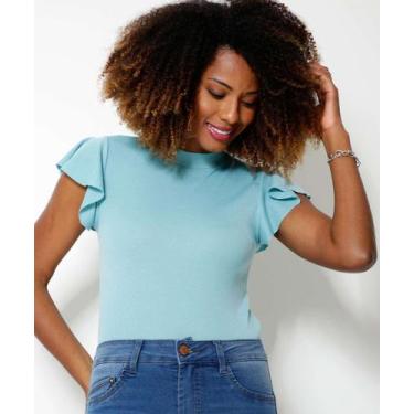 Imagem de Blusa Feminina Decote Redondo Manga Curta Marisa-19022, Verde, P