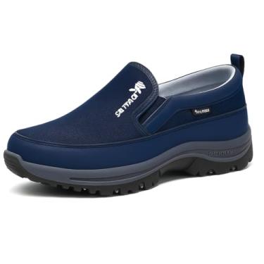 Imagem de Eco Canyon Tênis Casual Masculino para Trilha, Couro Premium, Cano Baixo, Solado Outdoor, Confortável, Estilo Oxford, Todas as Estações (Azul, BR, Adulto, Numérico, 40)