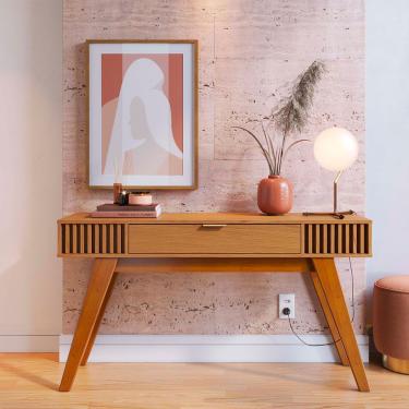 Imagem de Aparador De Sala Pé Em Madeira Maciça 136cm Laisa Freijó C04 - D'rossi