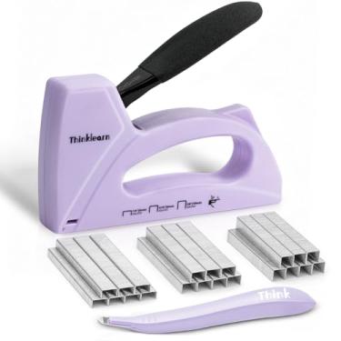 Imagem de Pistola de grampo leve para madeira, pistola de grampo de estofamento para sala de aula com 1600 peças JT21 grampos 1/4, 5/16, 3/20.3 cm e removedor de grampeadores, grampeador de tecido para