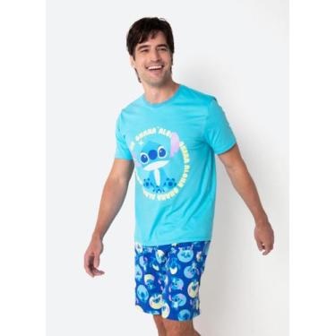Imagem de Pijama Manga Curta Algodão Masculino Stitch - Puket, GG