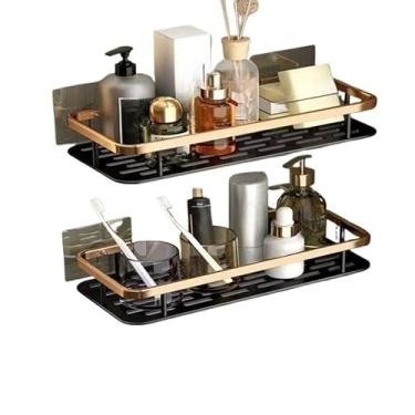 Imagem de Suporte De Shampoo E Sabonete Prateleiras(2 Retangulo Ouro negro)