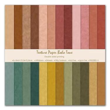 Imagem de Bloco de papel vintage para scrapbook, 15 x 15 cm, bloco de papel colorido de cartolina para fazer cartões, agendas, envelopes faça você mesmo, cartões comemorativos, artesanato decorativo - 24 folhas