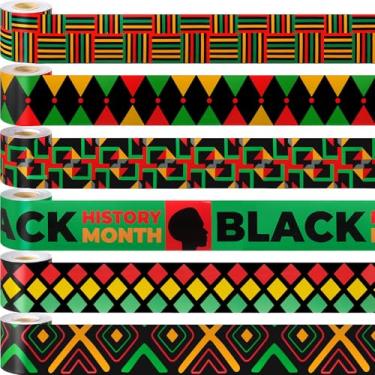 Imagem de TaoBary 6 rolos de bordas coloridas para quadro de avisos de 60 m, bordas de sala de aula para quadro de avisos, acabamento recortado multicolorido, decorações artesanais DIY para decoração de volta