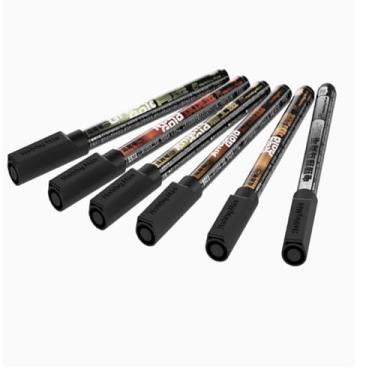 Imagem de ULTWAT Canetas marcadoras cromadas metálicas à base de óleo – Acabamento superespelhado para pintura de modelos, artesanato DIY, miniaturas (prata/ouro) – Secagem rápida, alto brilho, ponta de