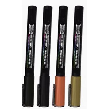 Imagem de ULTWAT Marcadores de tinta metálica para kits de modelos - várias cores vibrantes - secagem rápida, ponta de precisão, tinta à base de água não tóxica - Conjunto de ferramentas de retoque de hobby e