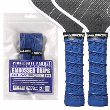 Imagem de PICKLETECH Fita adesiva AMA Sport Pickleball para remo - pacote com 2 - envoltório de substituição perfurado em relevo para raquete de pickleball - superfície aderente com absorção de umidade -