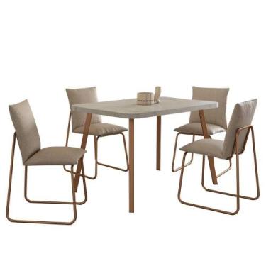 Imagem de Conjunto Sala De Jantar 4 Cadeiras Monte-carlo Carraro Pet Ros - MÓVEI