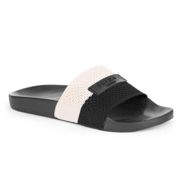 Imagem de Chinelo Brizza Arezzo Slide Knit Bicolor Preto e Off White - Feminino-Feminino