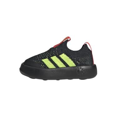 Imagem de adidas Tênis infantil unissex Bubblecomfortable, Preto/limão lúcido/vermelho lúcido, 21