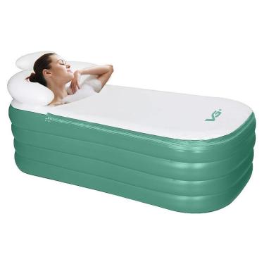 Imagem de Banheira Ofurô Inflável Adulto Dobrável 120l Com Bomba Elétrica Bivolt Vg Plus Verde