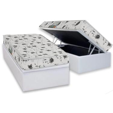 Imagem de Conjunto Box Baú Solteiro: Colchão Espuma Herval D23 Sonum Liso + Base Crc Linhão White (88x188)