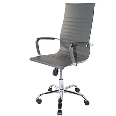 Imagem de Cadeira Presidente Charles Eames Esteirinha Couro Pu 11P Cor:Cinza