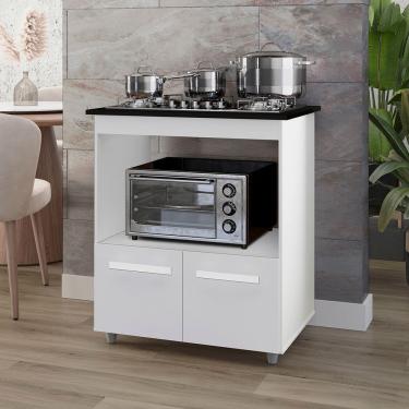 Imagem de Balcão Cali Para Cooktop 4 Bocas 2 Portas Cozinha Mb1 75cm Cor Branco