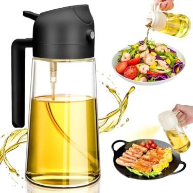 Imagem de Borrifador de Azeite Spray Pulverizador 500ml 3 em 1 DosadorAzeiteiro Galheteiro para Saladas, Churrasco, Air Fryer e Frituras – Prático, Econômico e Premium (Verde) (Preto)