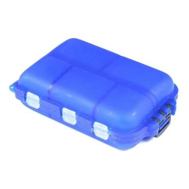 Imagem de Caixa organizadora de equipamentos de pesca mini caixa compacta para armazenamento de pesca ao ar livre (azul)