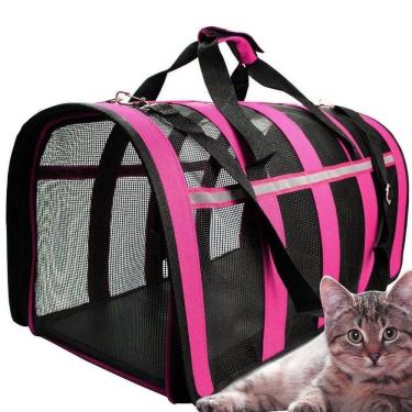 Imagem de Bolsa Transporte Gato Pet Cachorro Animais Estimaçao Faixa Refletiva Passeio Viagem Caminha Carro Onibus Aviao