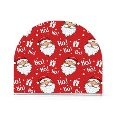 Imagem de Porta-guardanapos de Natal vermelho Papai Noel Ho Suportes de guardanapo vertical acrílico decoração caixa de lenços decoração de casa suporte de guardanapo cozinha conjunto de 2