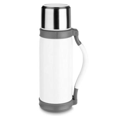 Imagem de Garrafa Térmica 1,2L com Alça – Practical Life | Conserva Bebidas Quentes e Frias (Branco)
