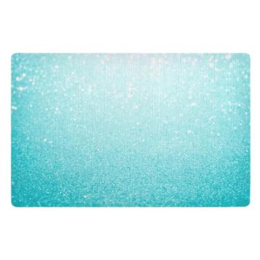 Imagem de Joisal Tapete de entrada brilhante azul claro com glitter caçador de sujeira tapetes engraçados de boas-vindas para porta da frente 81 x 50 cm tapetes de chão