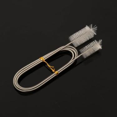 Imagem de Escova flexível de limpeza de tubos de aquário de cabeça dupla de aço inoxidável, ferramenta de nylon para tubos de filtro, branca